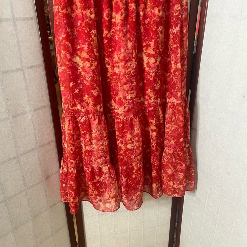 LUCY PARIS SMOCKED RED DRESS USA M EUR 40 - Picture 7 of 8